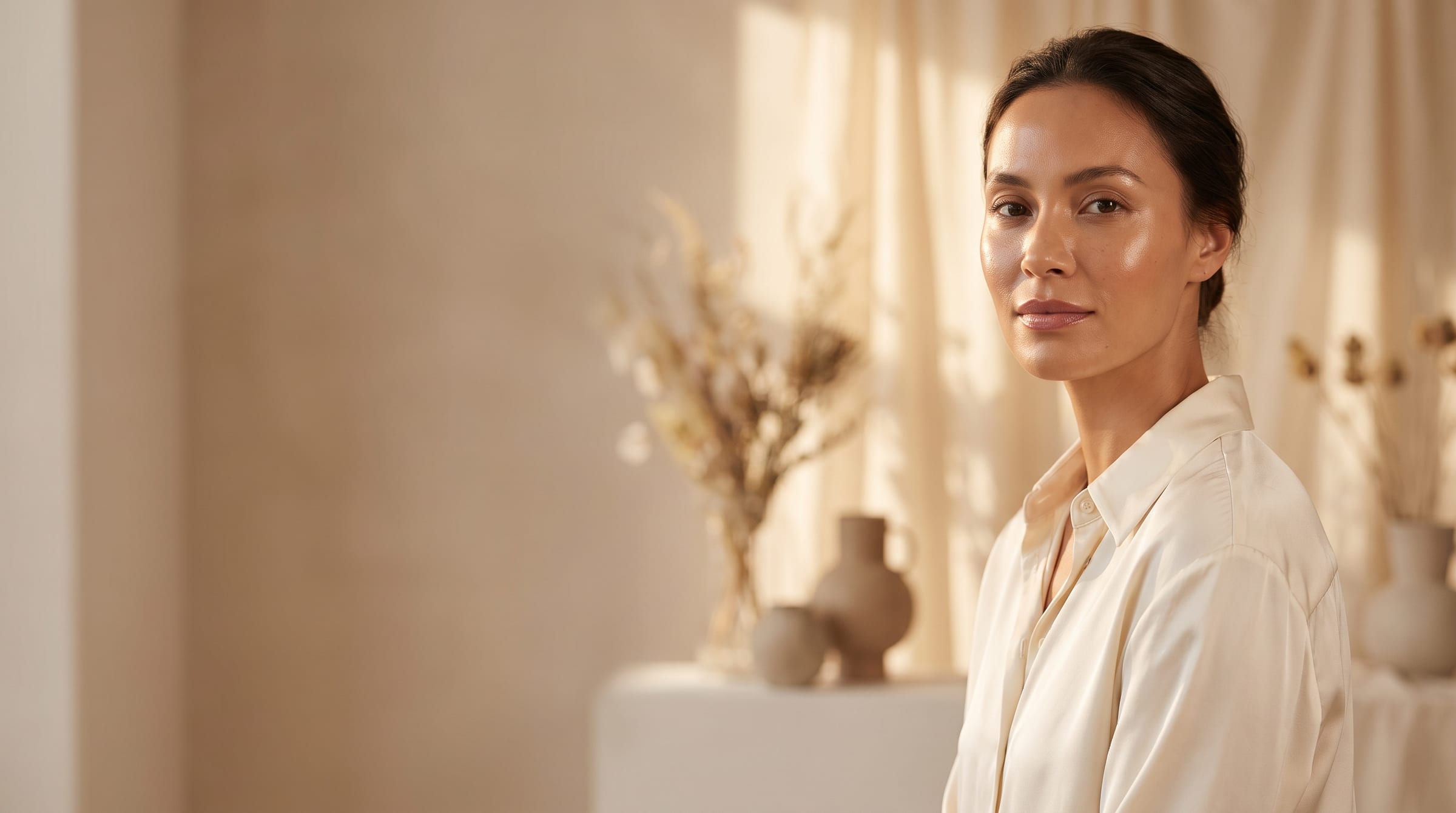 The serene, light-filled interior of Total Aesthetics